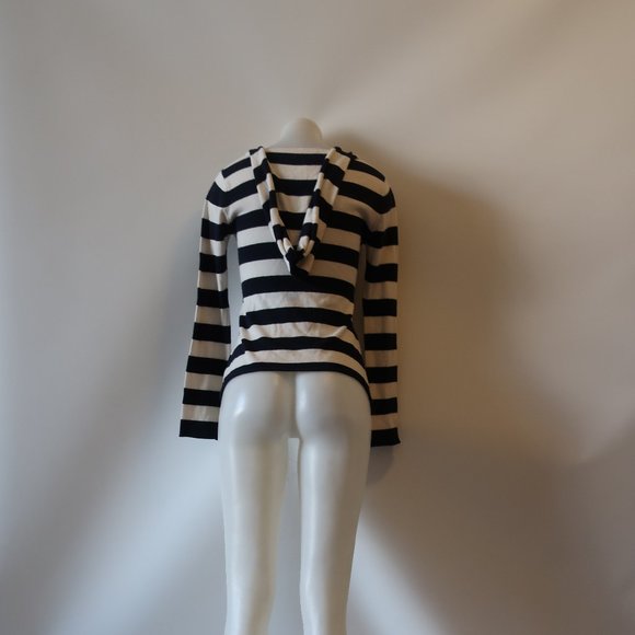 SCOOP NYC NAVY WHITE HOODED SWEATER SZ M * - Picture 5 of 11